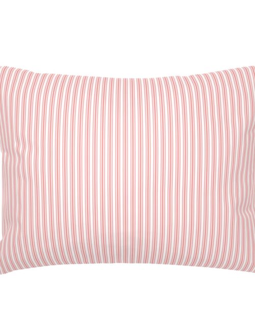 Classic Small Coral Rose Pastel Coral French Mattress Ticking Double Stripes Standard Pillow Sham