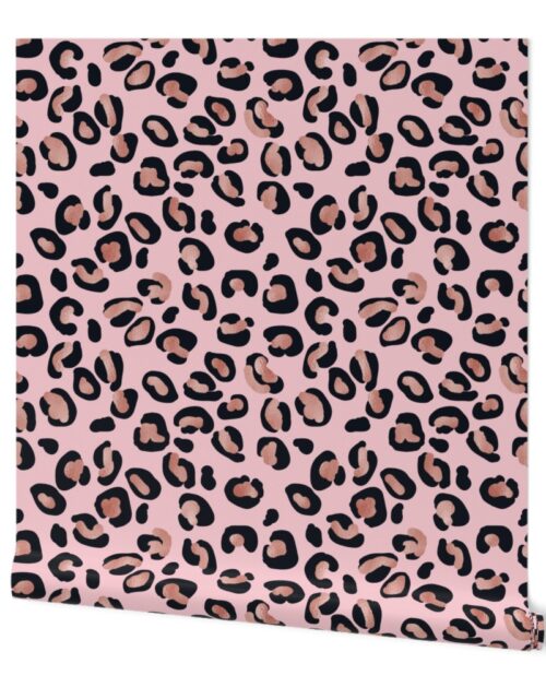 Harmony Small Leopard Rose Gold Spots on Pink Wallpaper