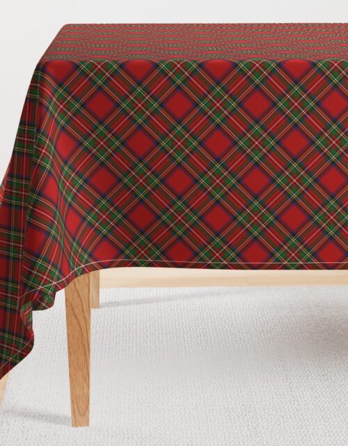 Royal Stewart Tartan Stuart Clan Plaid Tartan Rectangular Tablecloth