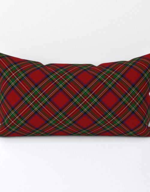 Royal Stewart Tartan Stuart Clan Plaid Tartan Lumbar Throw Pillow