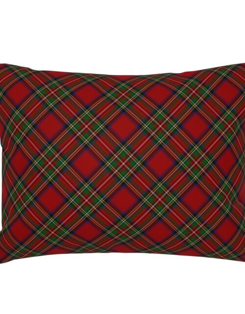 Royal Stewart Tartan Stuart Clan Plaid Tartan Standard Pillow Sham