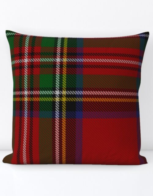 Royal Stewart Tartan Clan Plaid Square Throw Pillow