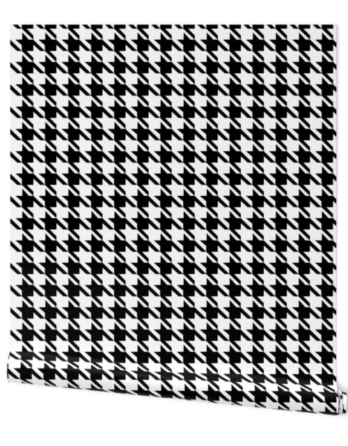 Classic Black and White Houndstooth Check Wallpaper