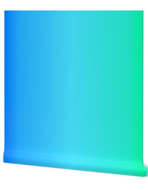 Aqua Blue Custom Ombre Shade Wallpaper