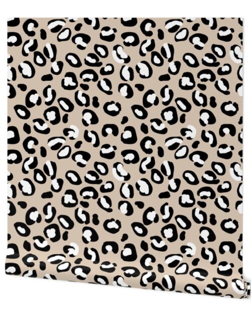 Leopard White Spots on Natural Cream Wallpaper