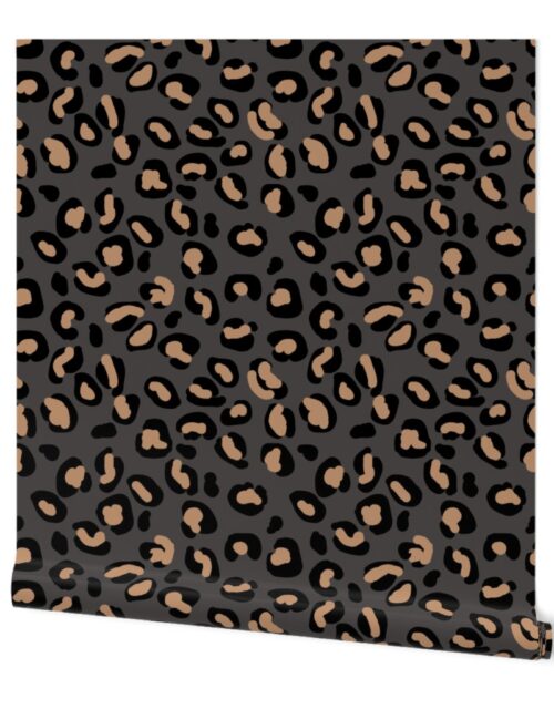 Leopard Tan Spots on Sludge Wallpaper