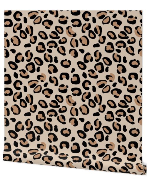 Leopard Tan Spots on Natural Cream Wallpaper