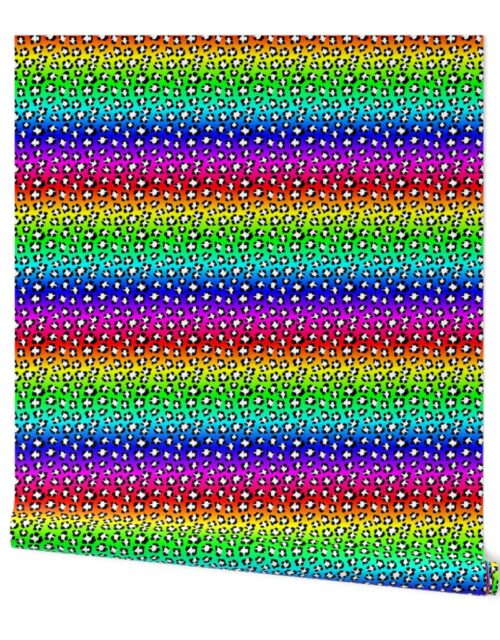 Small Neon Ombre Rainbow Leopard Spots Wallpaper