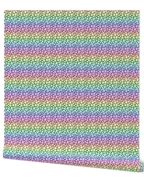 Small Pastel Rainbow Giraffe Hide Animal Print Wallpaper