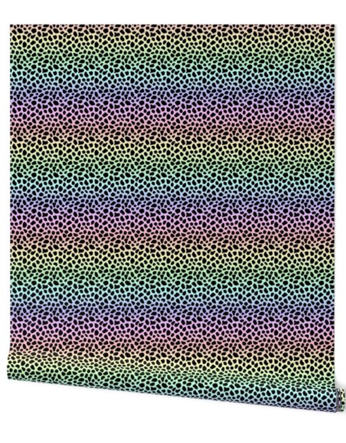 Pastel Rainbow Cheetah Animal Spots Print Wallpaper
