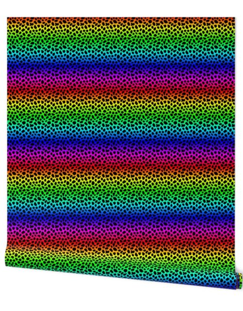 Neon Rainbow Cheetah Animal Spots Print Wallpaper