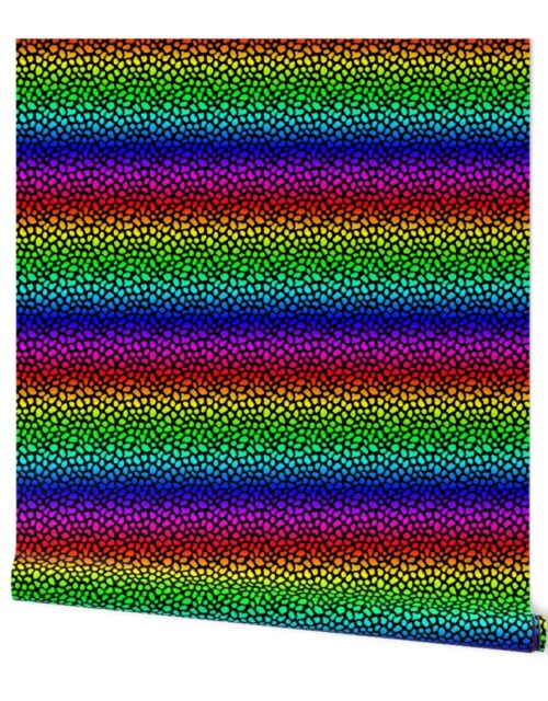 Small Neon Rainbow Cheetah Animal Spots Print Wallpaper