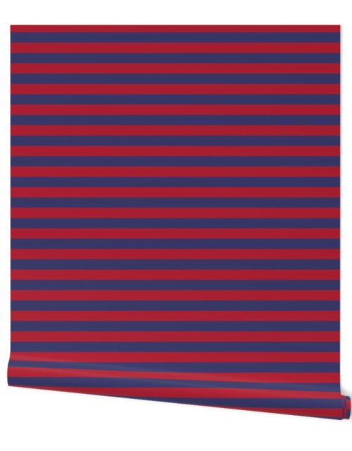 Red and Blue USA American Flag Horizontal Stripes Wallpaper