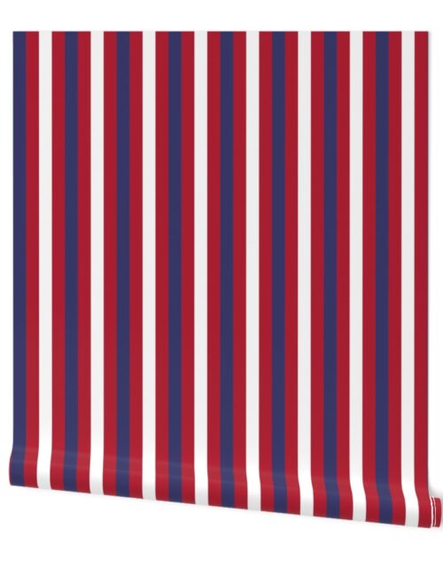 Small USA Flag Alternating Vertical Red and Blue with White Stripes Wallpaper