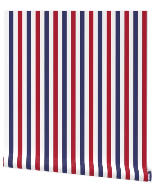 Flag Red, White and Blue Alternating Vertical Stripes Wallpaper