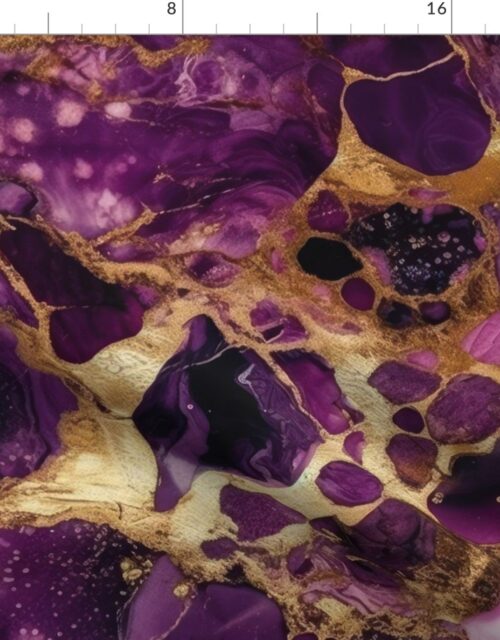 Amethyst and Gold Alcohol Ink 3 Fabric