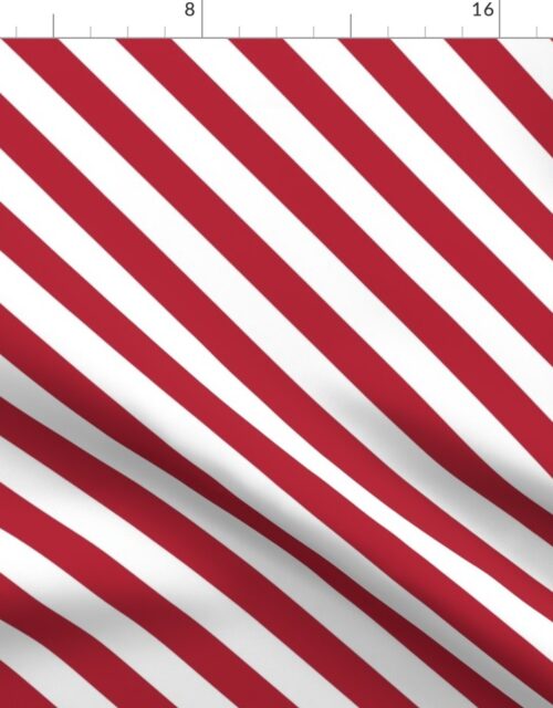 Angels Red and White diagonal candy cane Christmas Stripe Fabric