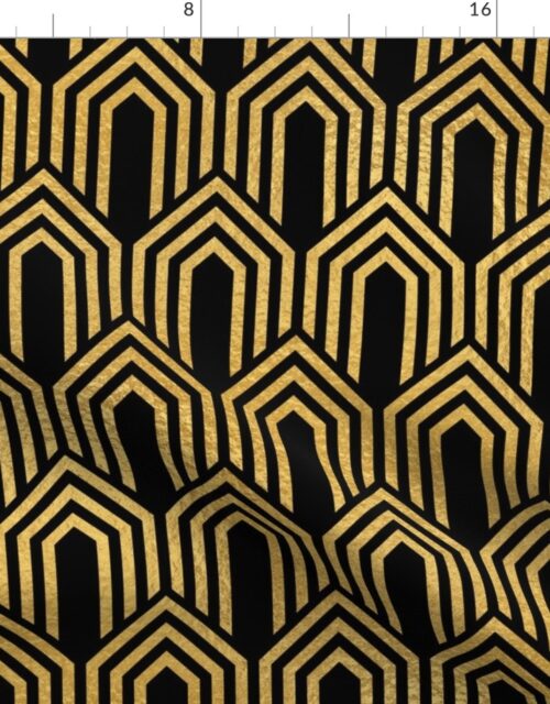 Antique Gold and Black  Art Deco Arches in Arches Fabric