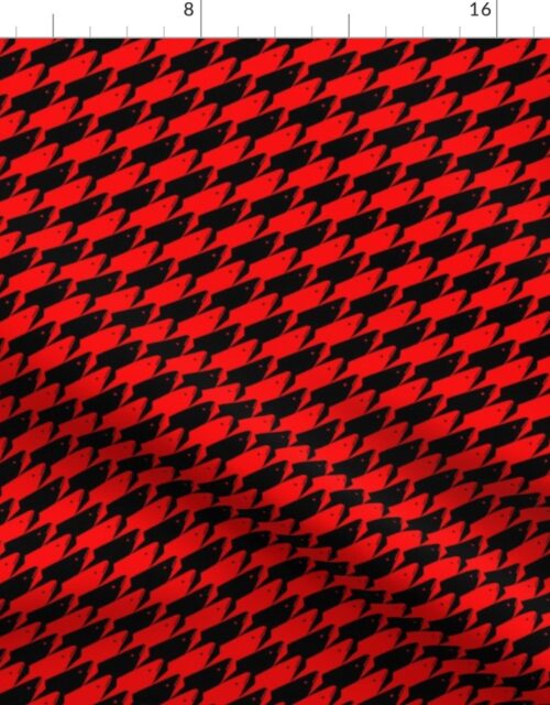 Baby Sharkstooth Sharks Pattern Repeat in Black and Red Fabric