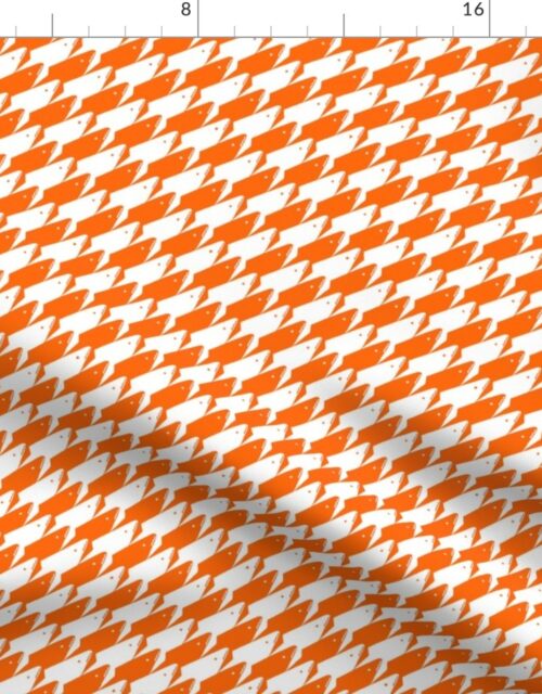 Baby Sharkstooth Sharks Pattern Repeat in White and Orange Fabric