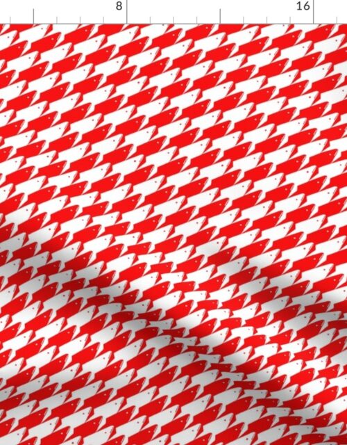 Baby Sharkstooth Sharks Pattern Repeat in White and Red Fabric