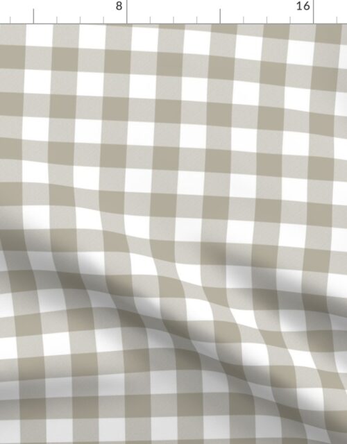 Beige and White French Provincial Autumn Gingham Check Fabric