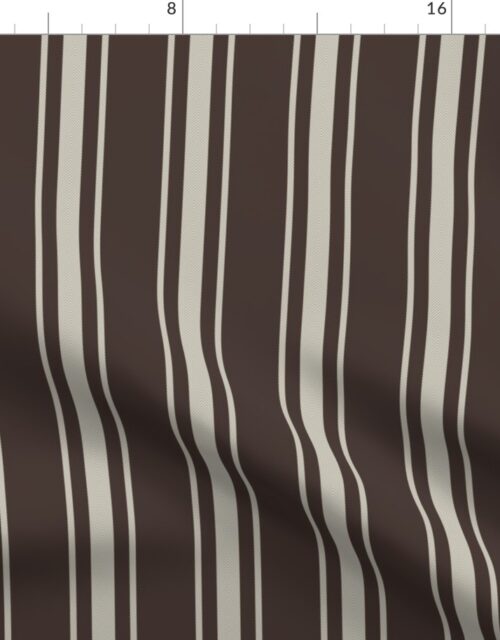 Beige on Chocolate French Provincial Mattress Ticking Fabric