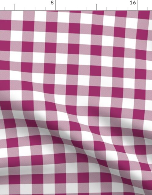 Berry and White Gingham Check Fabric