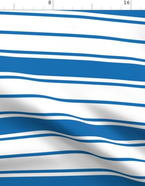 Biscayne Bay Blue and White Horizontal French Stripe Fabric