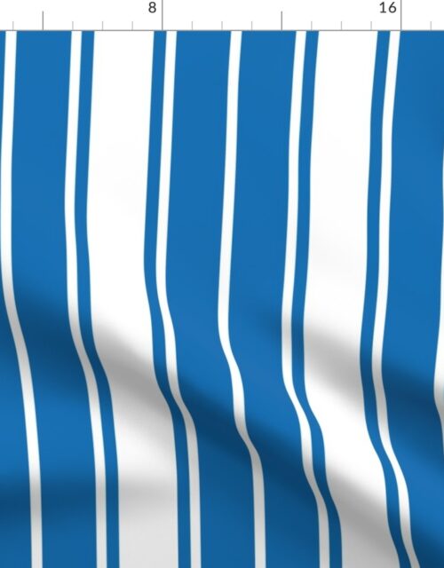 Biscayne Bay Blue and White Vertical French Stripe Fabric