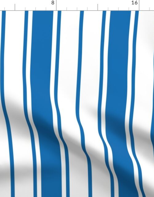 Biscayne Bay Blue and White Vertical French Stripe Fabric