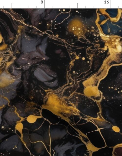 Black and Gold Alcohol Ink 2 Fabric