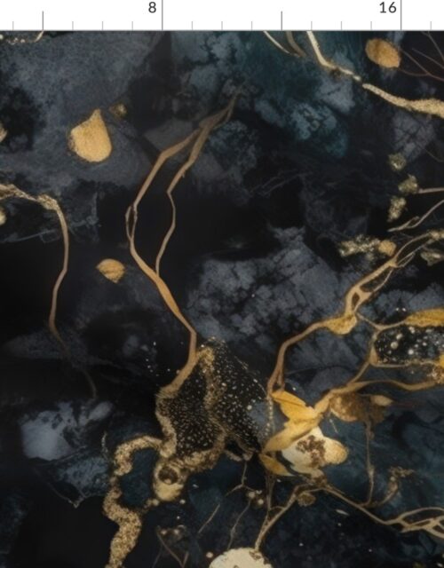Black and Gold Alcohol Ink 3 Fabric