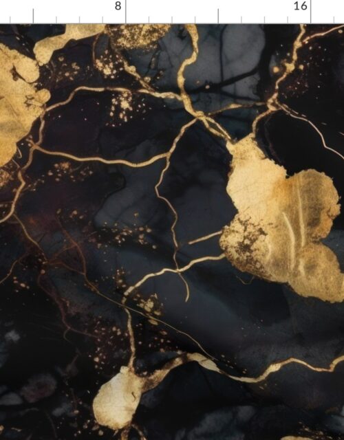 Black and Gold Alcohol Ink 4 Fabric