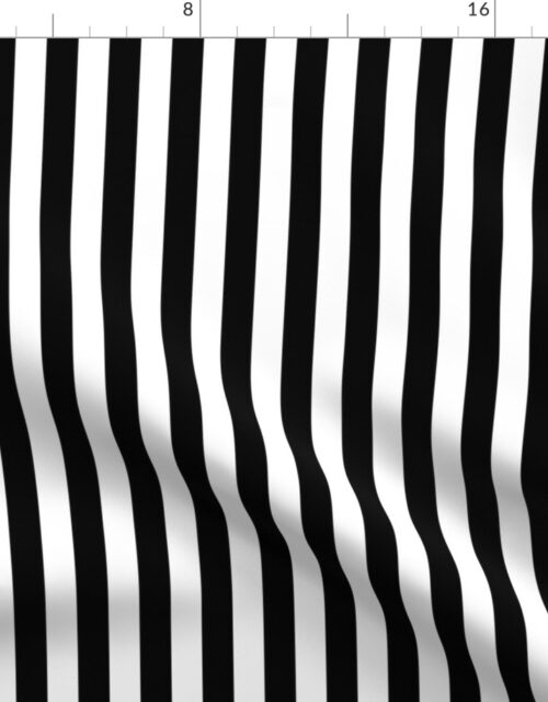 Black and White 3/4 inch Vertical Deck Chair Stripes Fabric