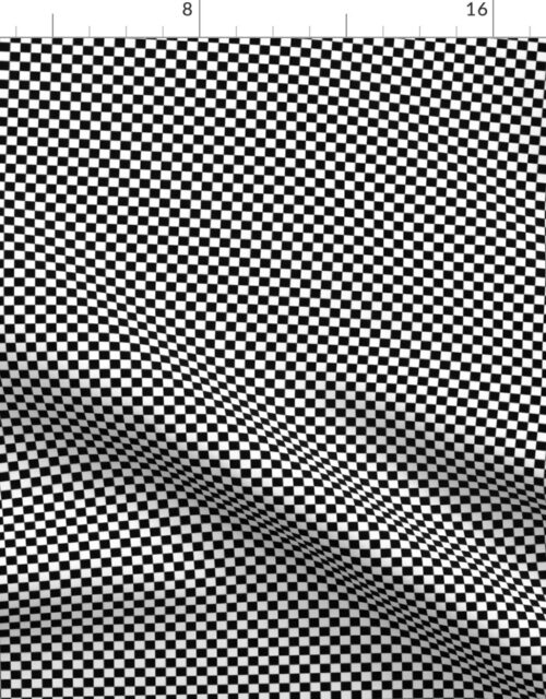 Black and White Checkerboard 1/4 inch-Check Fabric