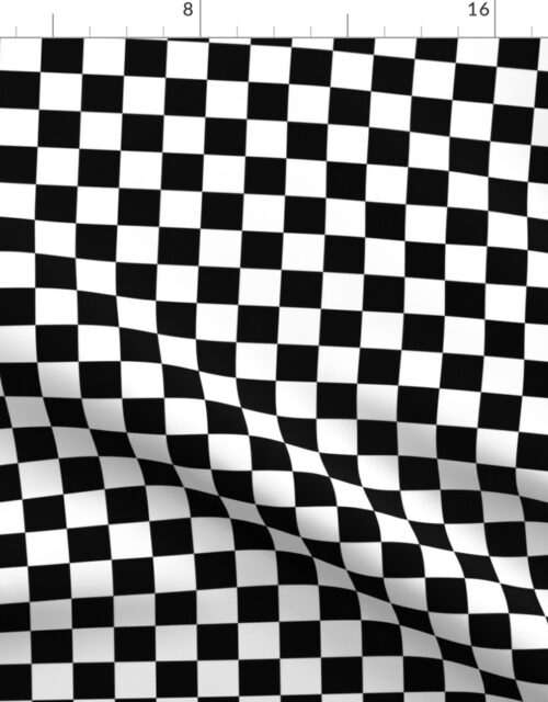 Black and White Checkerboard 1 inch-Check Fabric