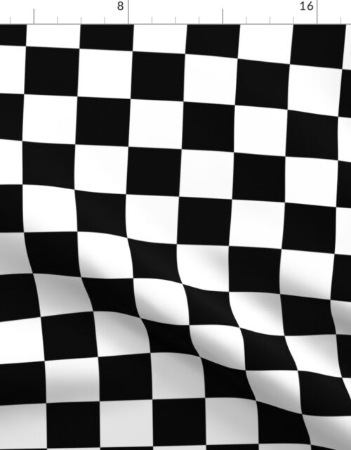 Black and White Checkerboard 2 inch-Check Fabric