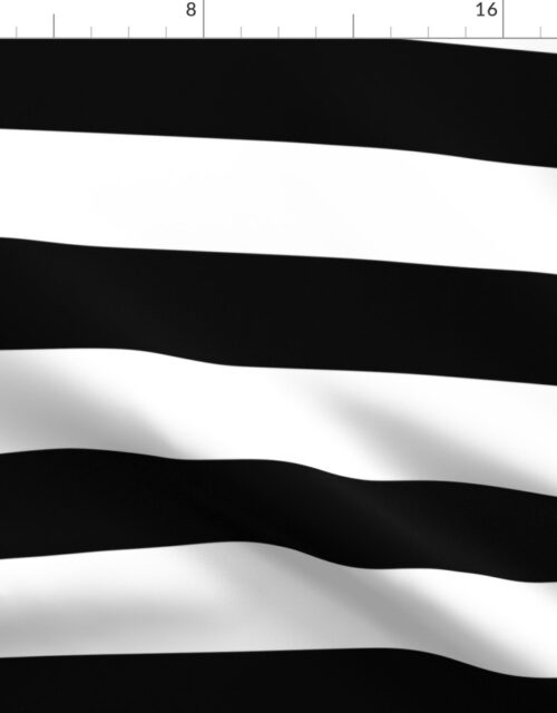 Black and White Circus Big Top 3″ Horizontal Stripes Fabric