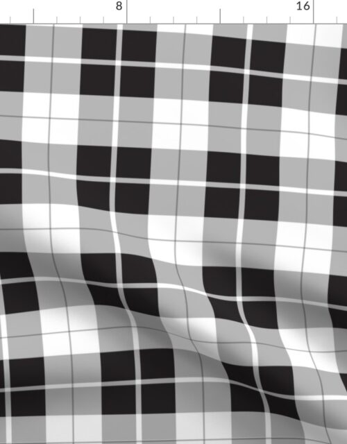 Black and White Highland Plaid Fabric