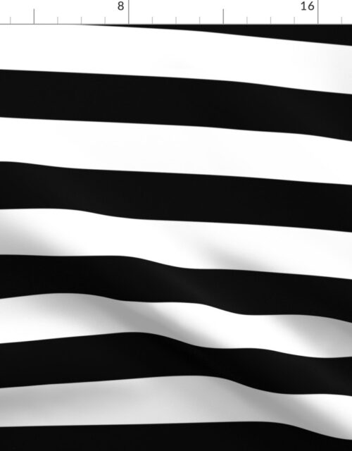 Black and White Horizontal Cabana Tent 2″ Stripes Fabric
