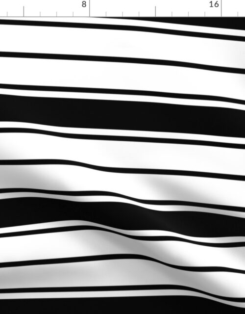 Black and White Horizontal French Stripe Fabric