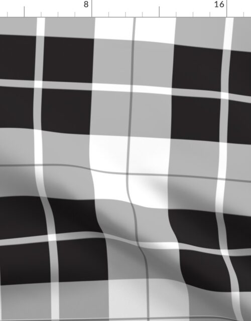 Black and White Large Celtic Check Fabric