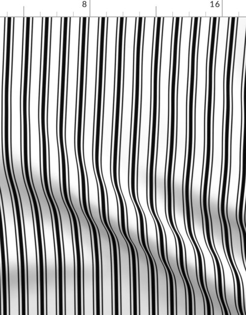 Black and White Mattress Ticking 1/2 inch wide Bedding Stripes Fabric