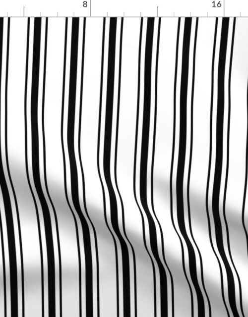 Black and White Mattress Ticking 1 inch Wide Bedding Stripes Fabric