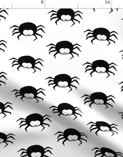 Black and White Spider Cartoon Fabric
