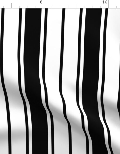Black and White Vertical French Stripe Fabric