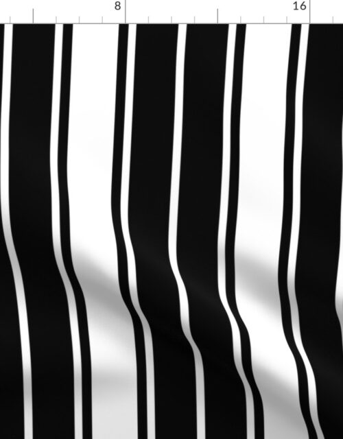 Black and White Vertical French Stripe Fabric