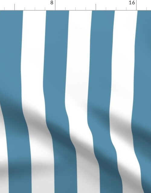 Blue and White 2 Inch Vertical Cabana Stripes Fabric