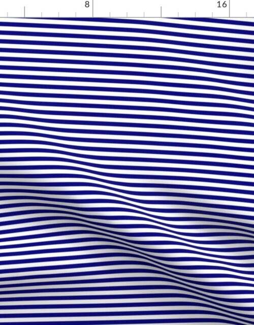 Blue and White ¼ inch Sailor Horizontal Stripes Fabric